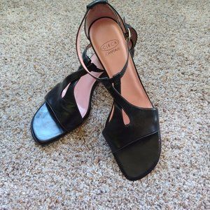 Black Joan & David Wedge Sandal Size 8